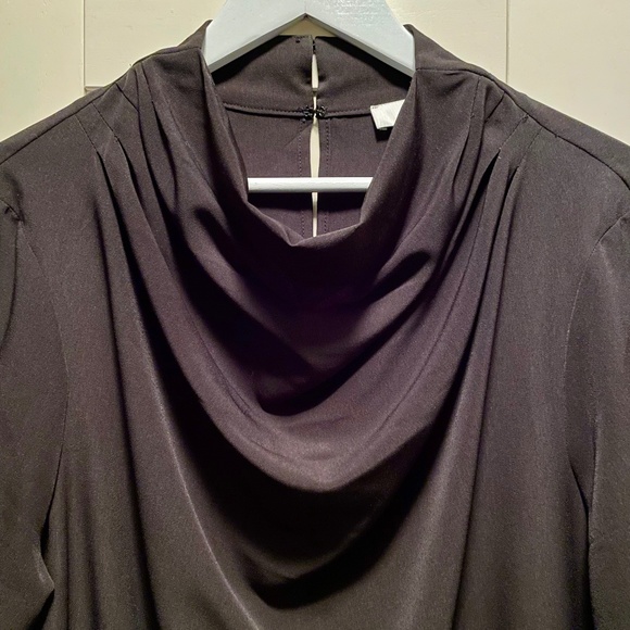 Black Halston Cowl Neck Evening Dress Size XL - Picture 3 of 5